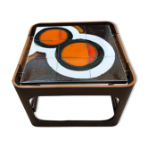 70's teak and ceramic coffee table