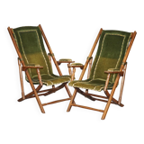 Pair of Victorian military folding chairs