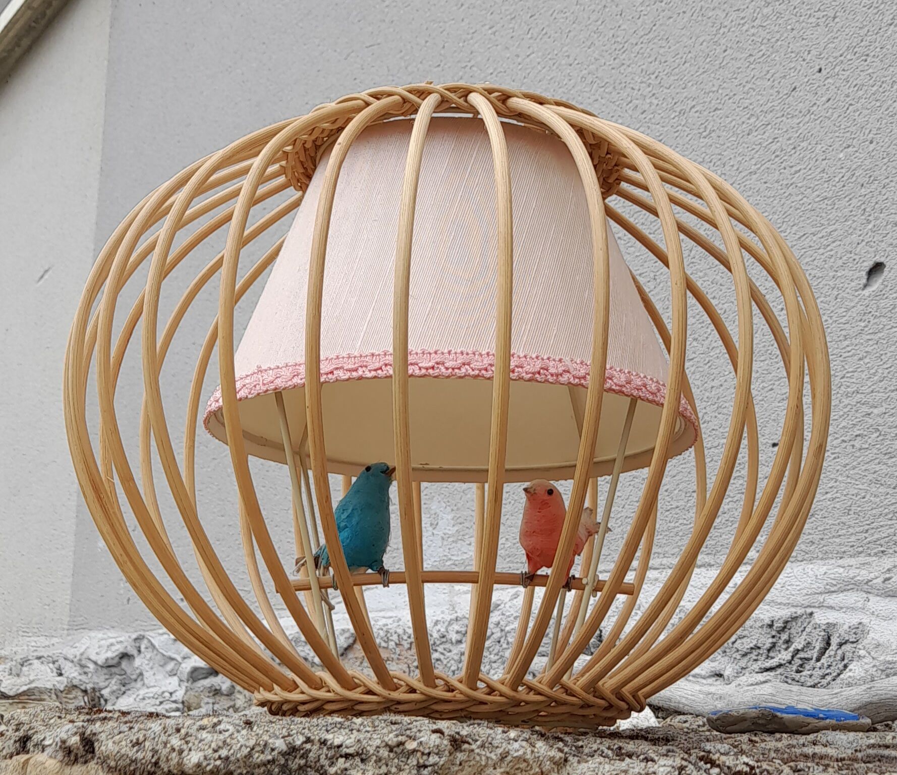 Suspension rattan bird cage 1960