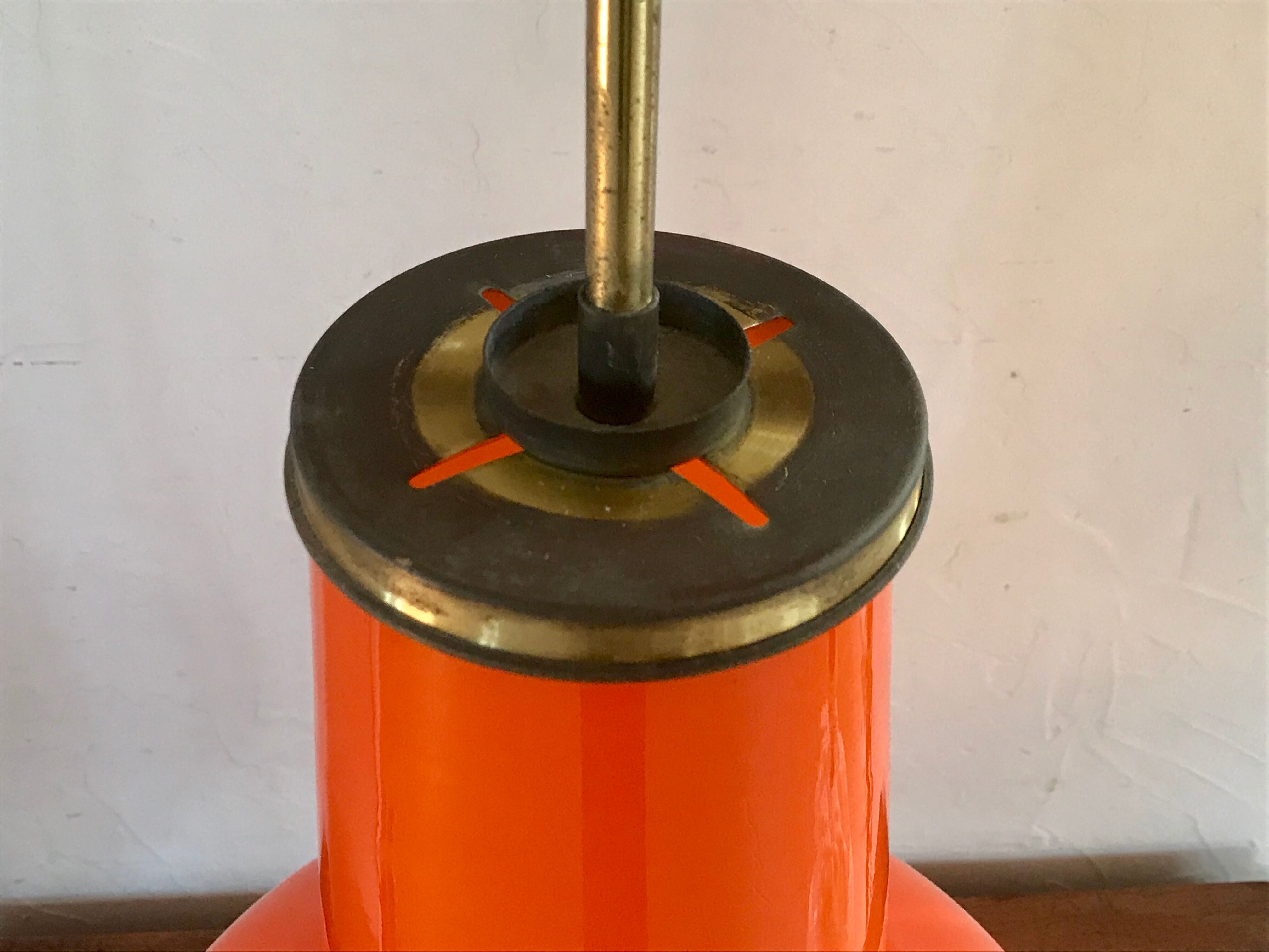70's dual-light opaline lamp