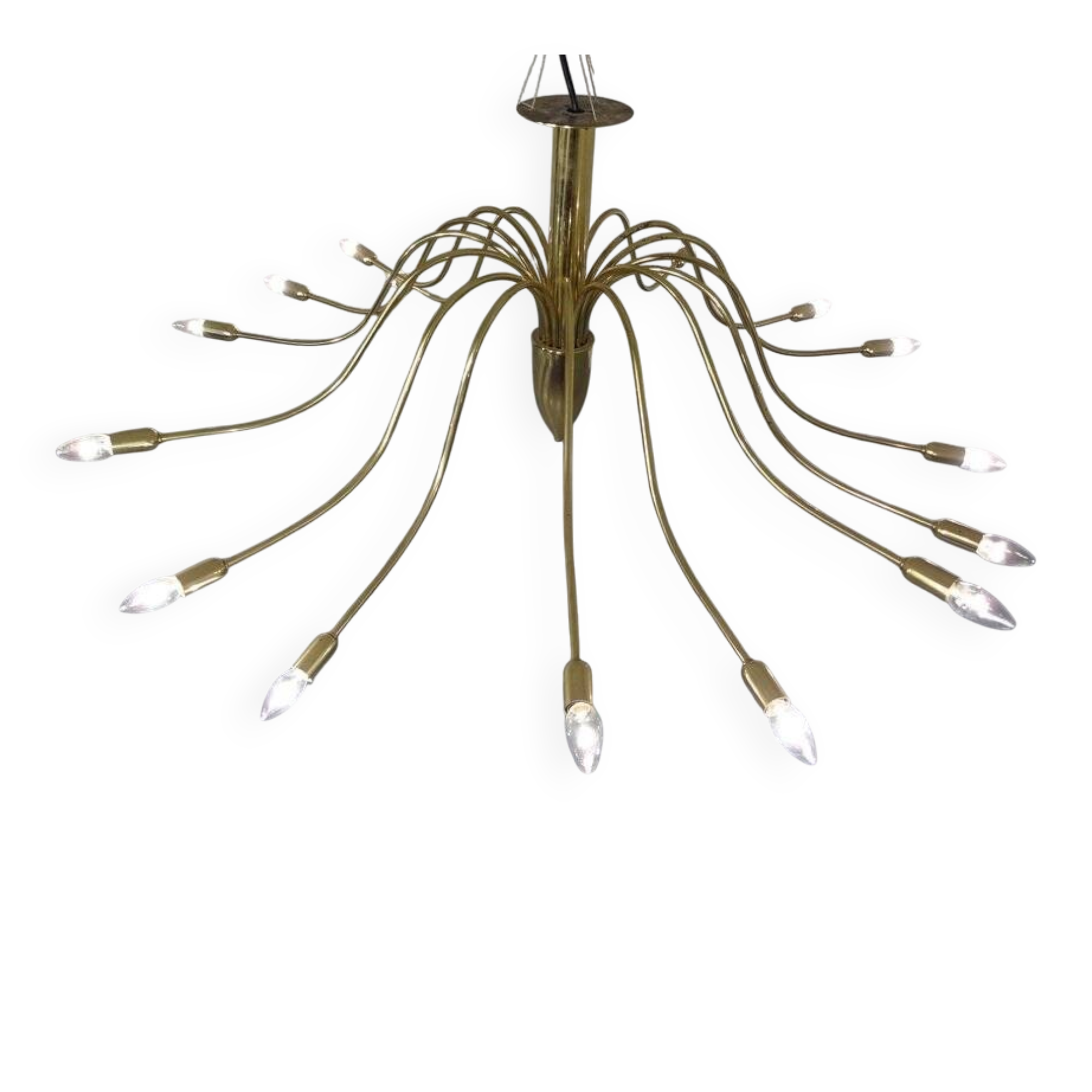 Large Italian brass chandelier, 1960s
