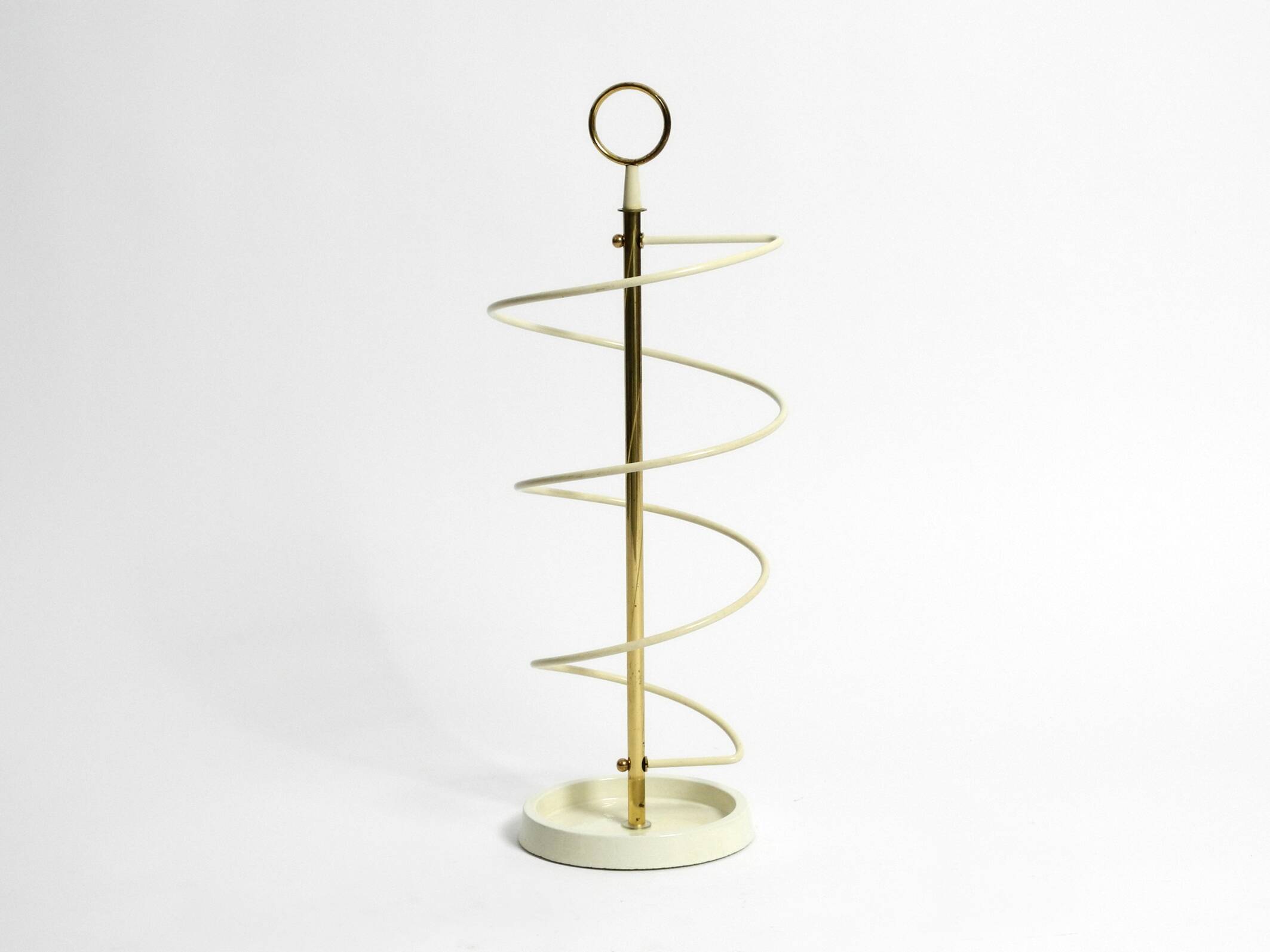 Extraordinary rare Mid Century Modern umbrella stand in string helix design