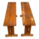 2 bancs en pin massif rustique style chalet / ferme 110cm