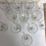12 vintage foot glasses