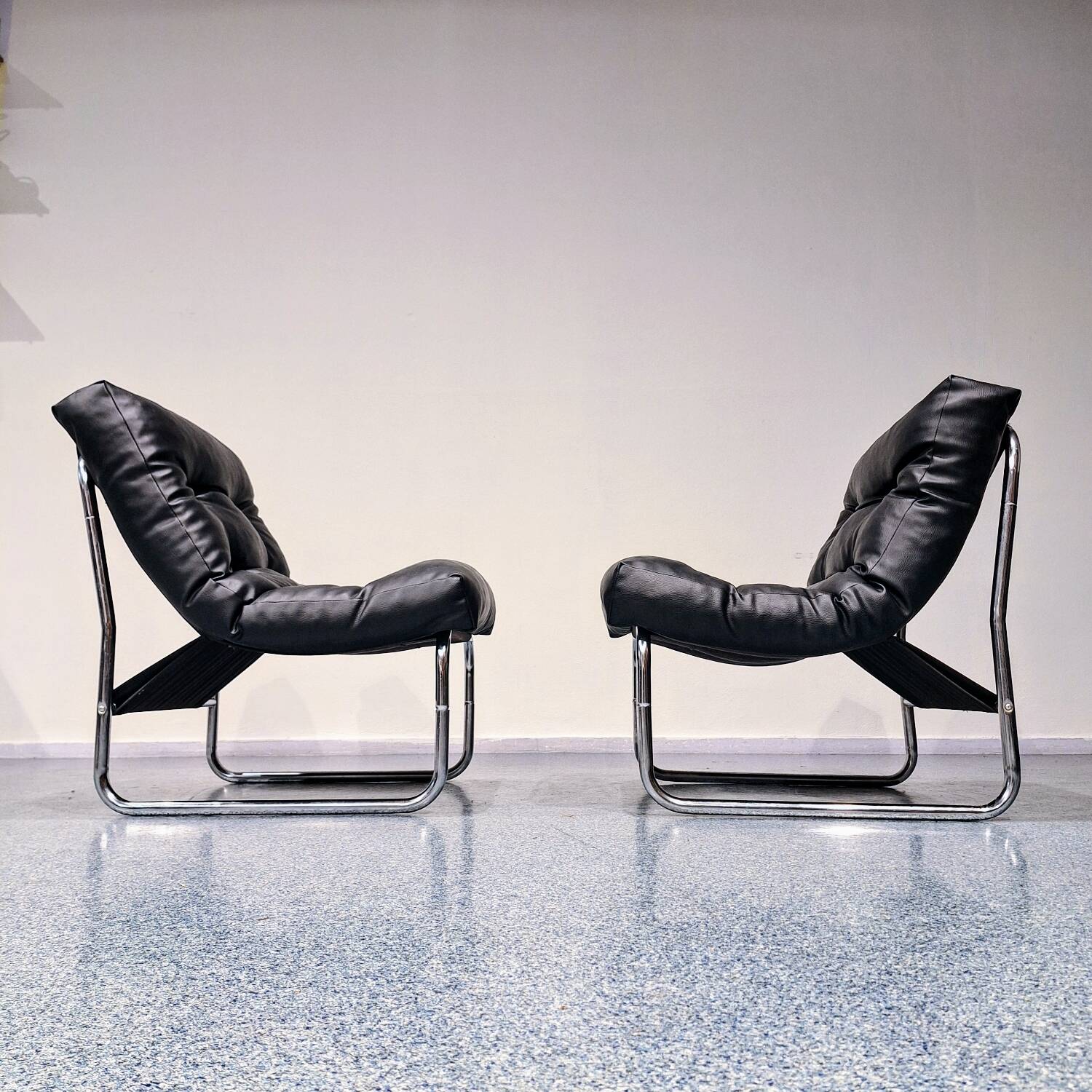 A pair of 1980s Pixi armchairs designed by Gillis Lundgren for