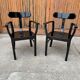Paire de chaises Art Déco en bois laqué noir par Lajos Kozma, 1920s