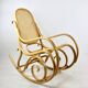 Rocking Chair Vintage en Bois Naturel, rapia naturel