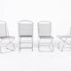 Set of 4 Vintage Architectural steel wire chairs, Italy