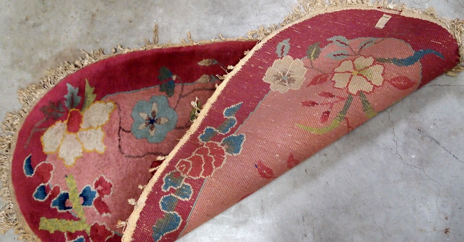 Former carpet chinese art deco done hand 61 x 125cm 1920 s