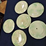 Set of six old slurry dessert plates