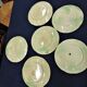 Set of six old slurry dessert plates