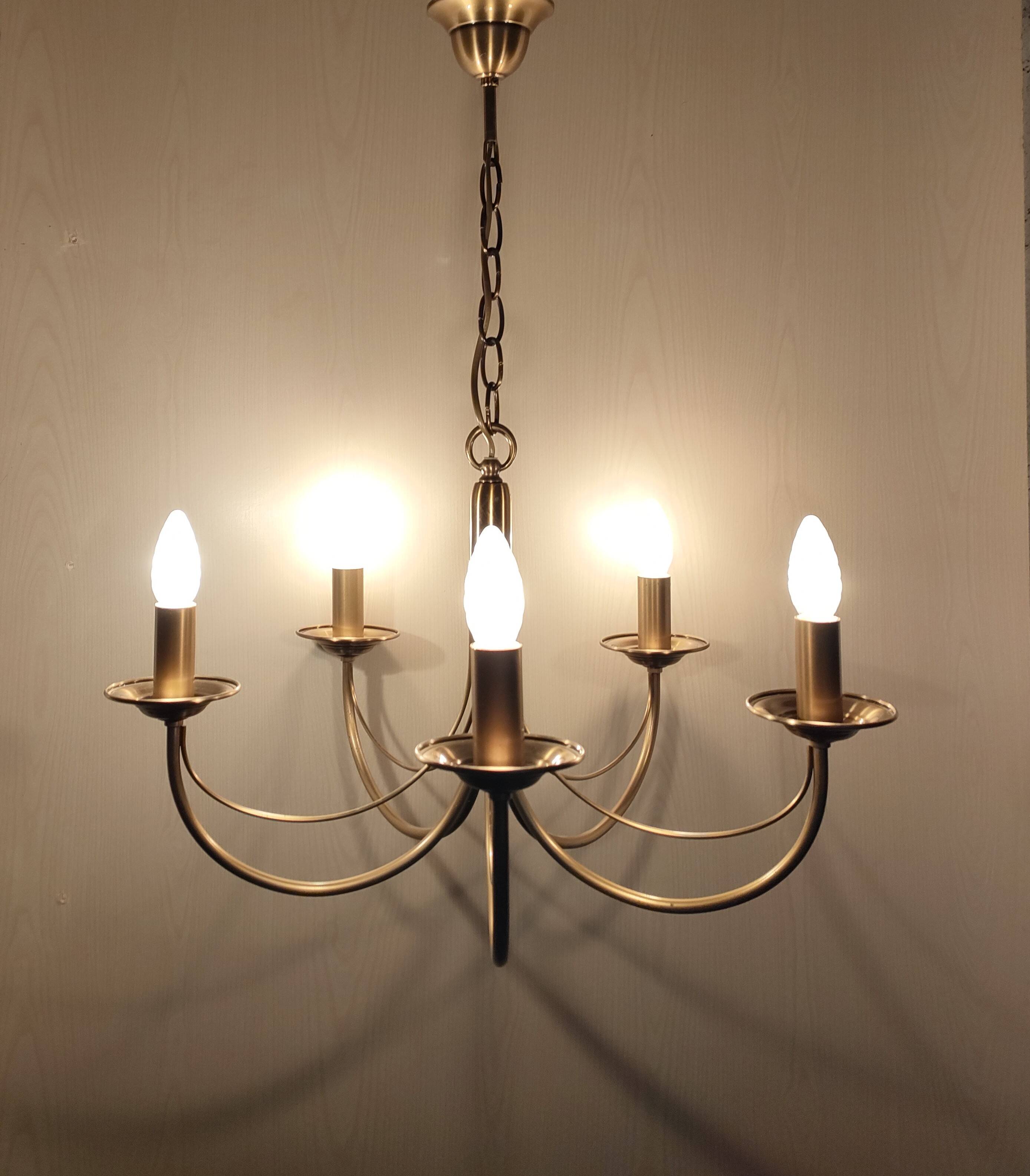 CVL (Val de Loire Creations) ~ Chandelier ~ Chatelet Collection - 5 lights ~ Burnished brass - 21st century