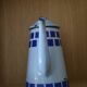 Cafetière bleue en tôle émaillée