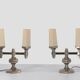 Pair of candelabra lamps in chromed metal Nagel 1970
