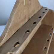 Hand-Carved Folk Art Pine Cutlery Rack with Drawer, 1950s