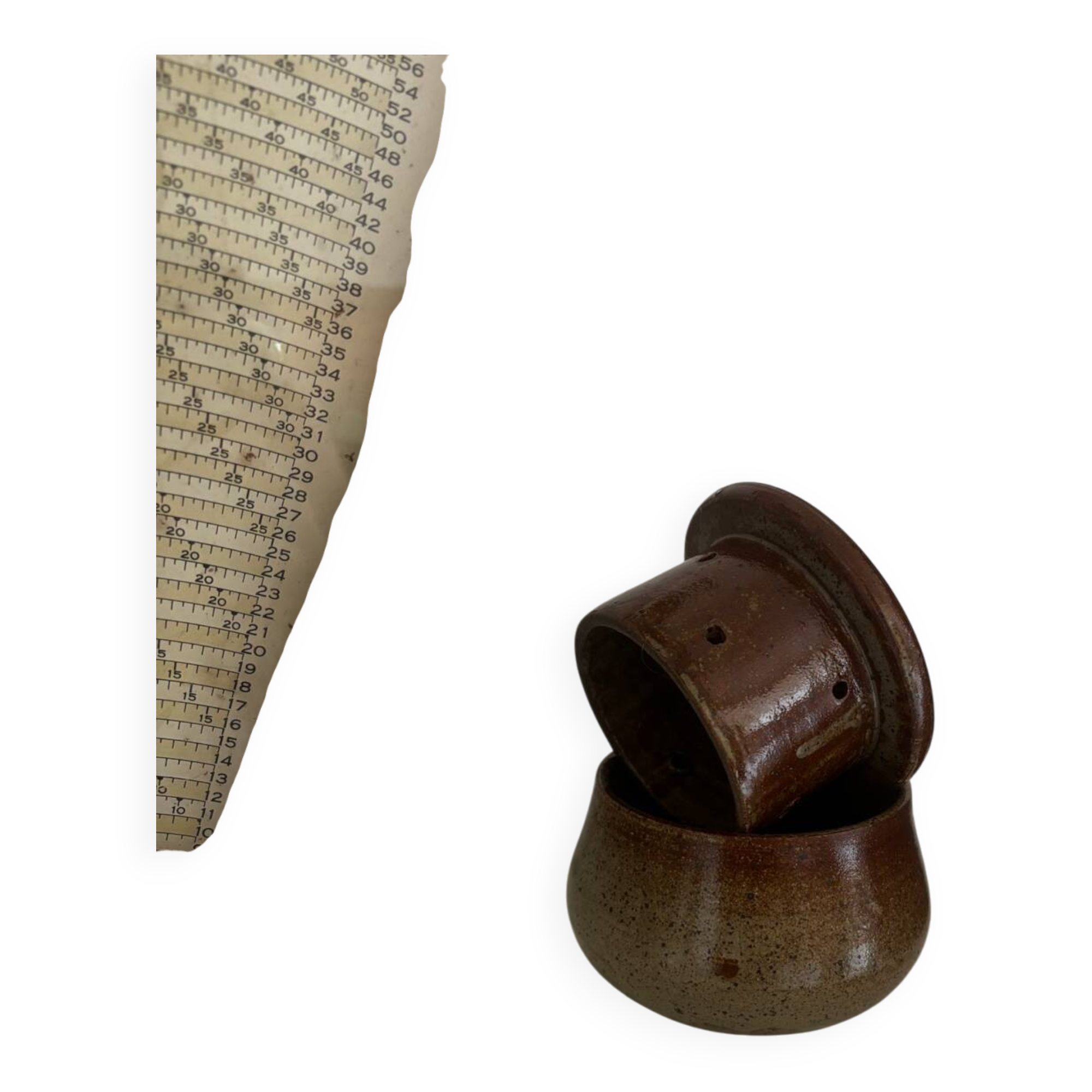 Glazed pottery water butter dish