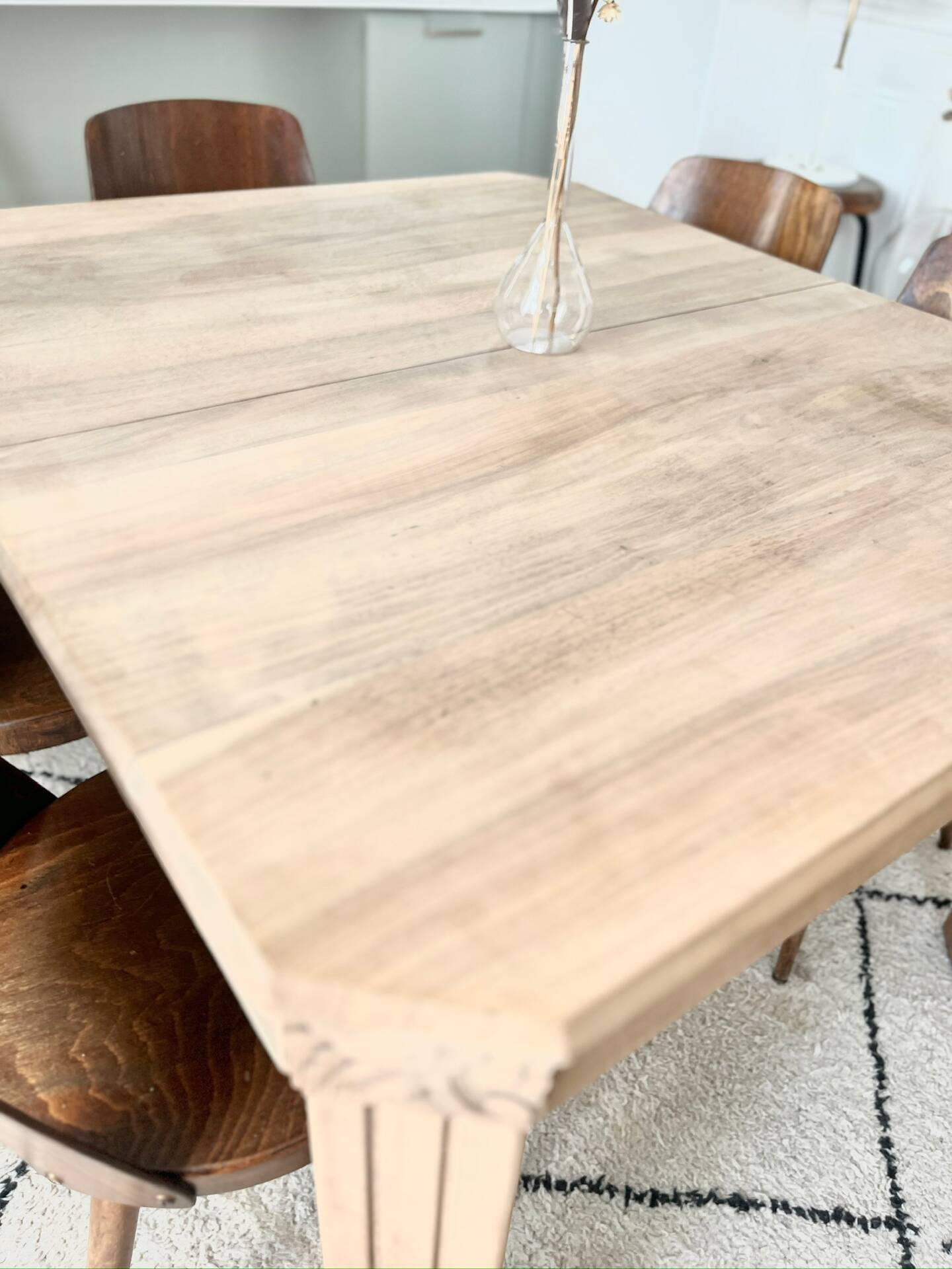 Art Deco dining table made of solid wood.