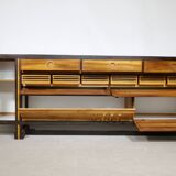 Handcrafted Solid Wood Sideboard in Wenge & Cherry, 1970 Vintage