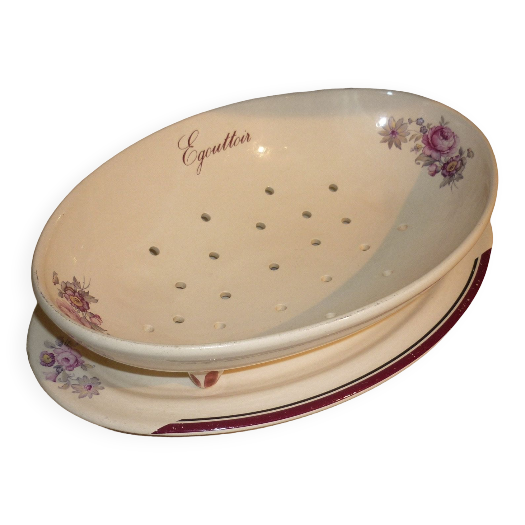 Asparagus drainer on tray