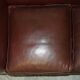 Vintage Art Deco leather sofa, three-seater, feather cushions.