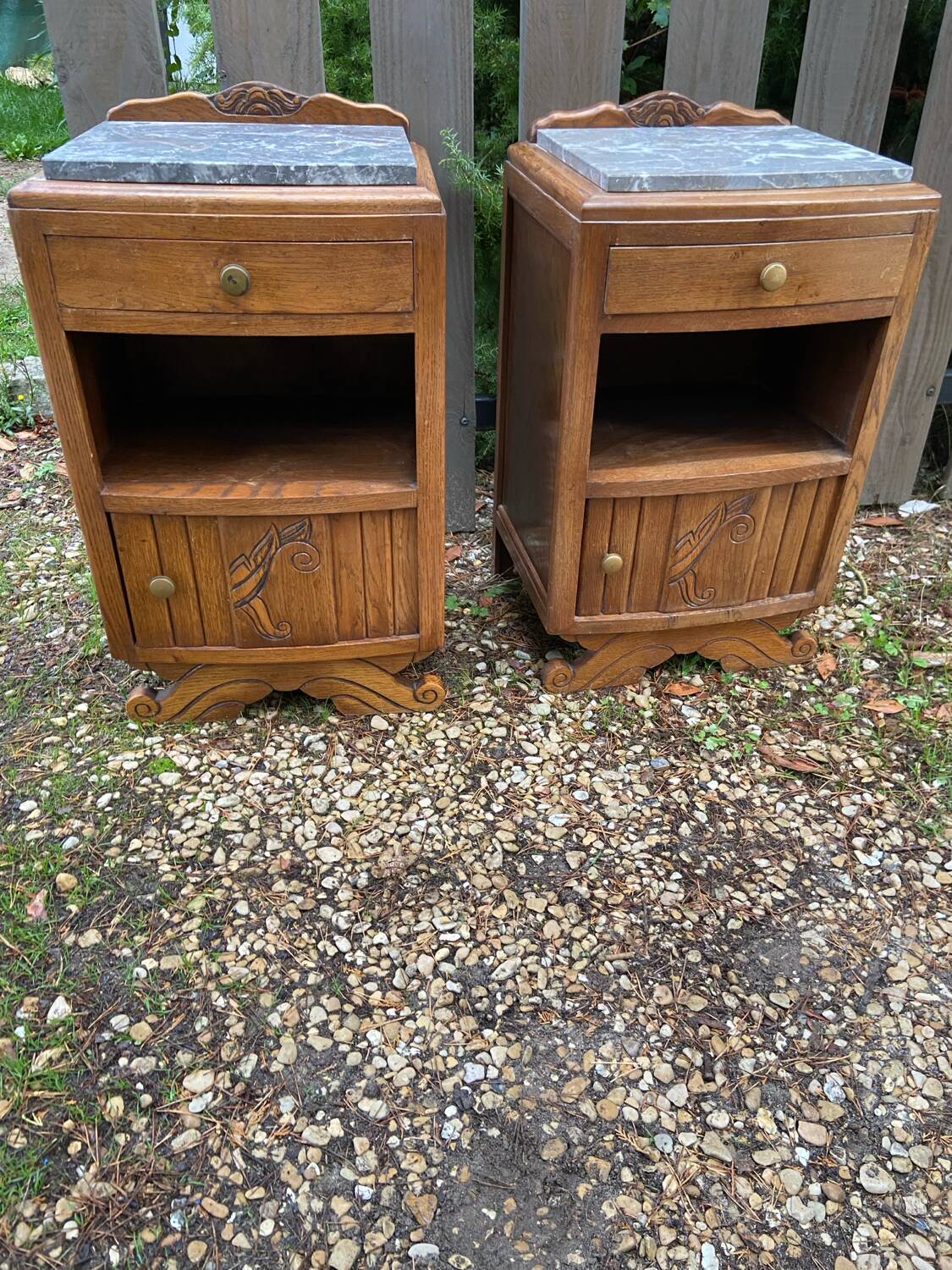Pair of art deco bedside tables