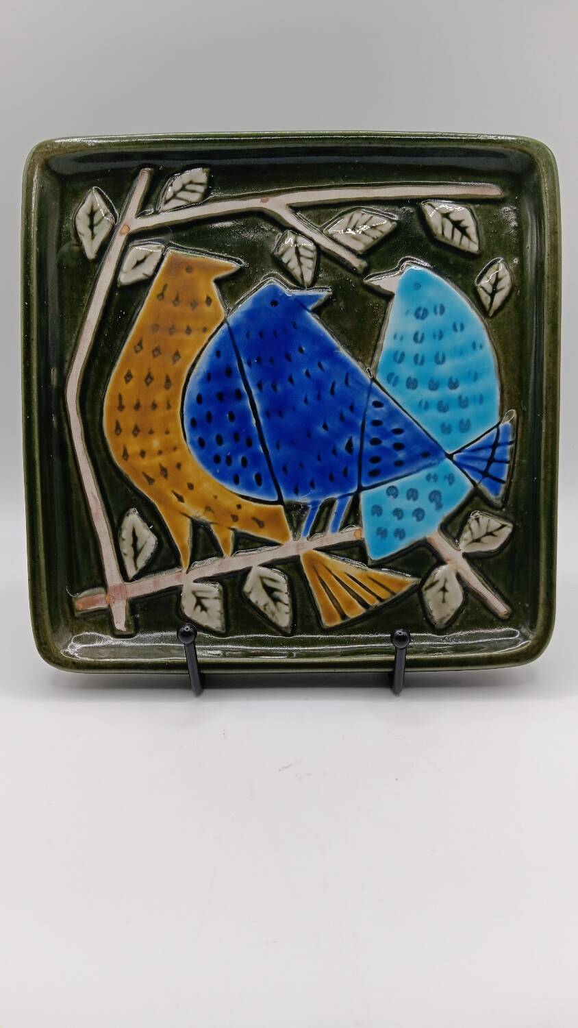 Enamelled plaque the 3 birds by Lisa Larson - Gustavsberg