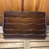 Mail holder 4 wooden boxes vintage office #a362