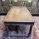 Gothic style dining table - Louis XIII walnut