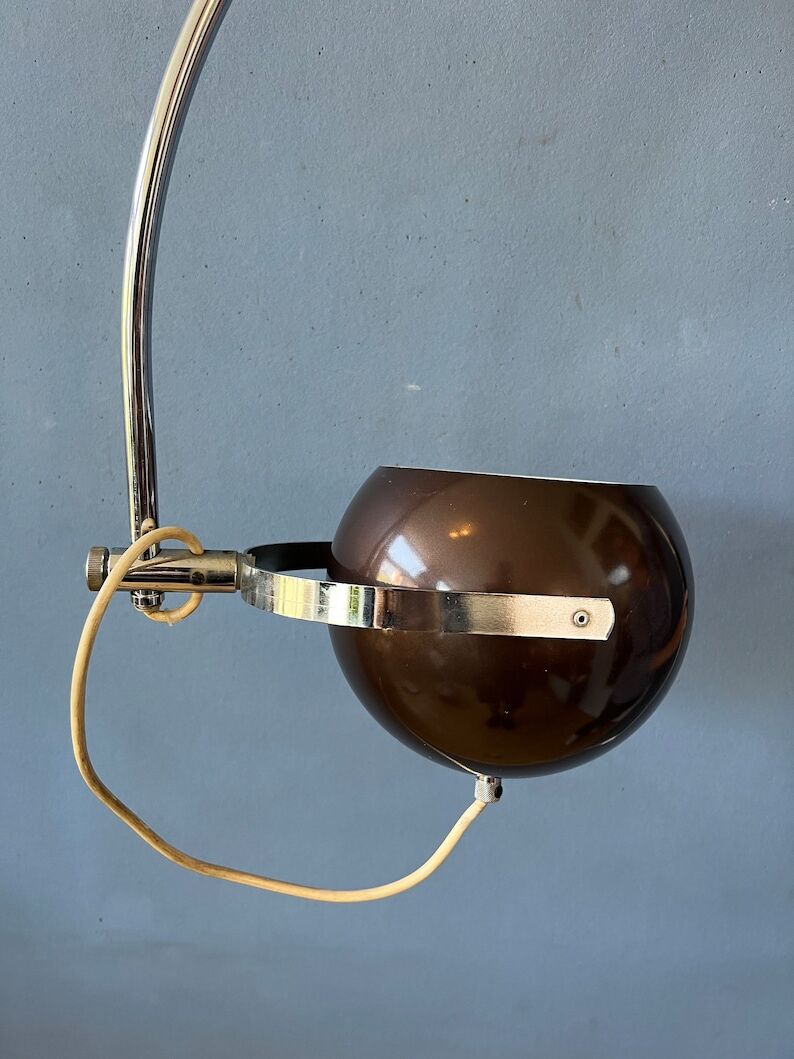 Wall lamp arc lamp Herda eyeball chrome space age