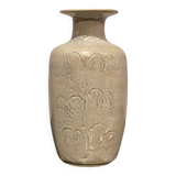 Vase en céramique craquelée émaillée blanc