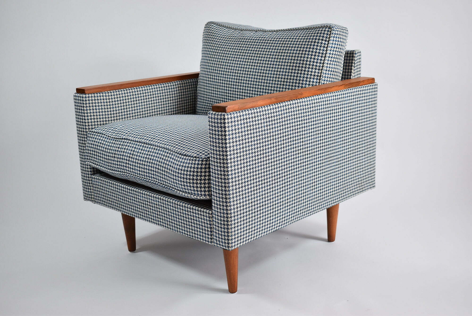 Original vintage armchair model ZWP-8 Cube, fully restored, pied de poule fabric, 1970s