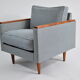 Original vintage armchair model ZWP-8 Cube, fully restored, pied de poule fabric, 1970s