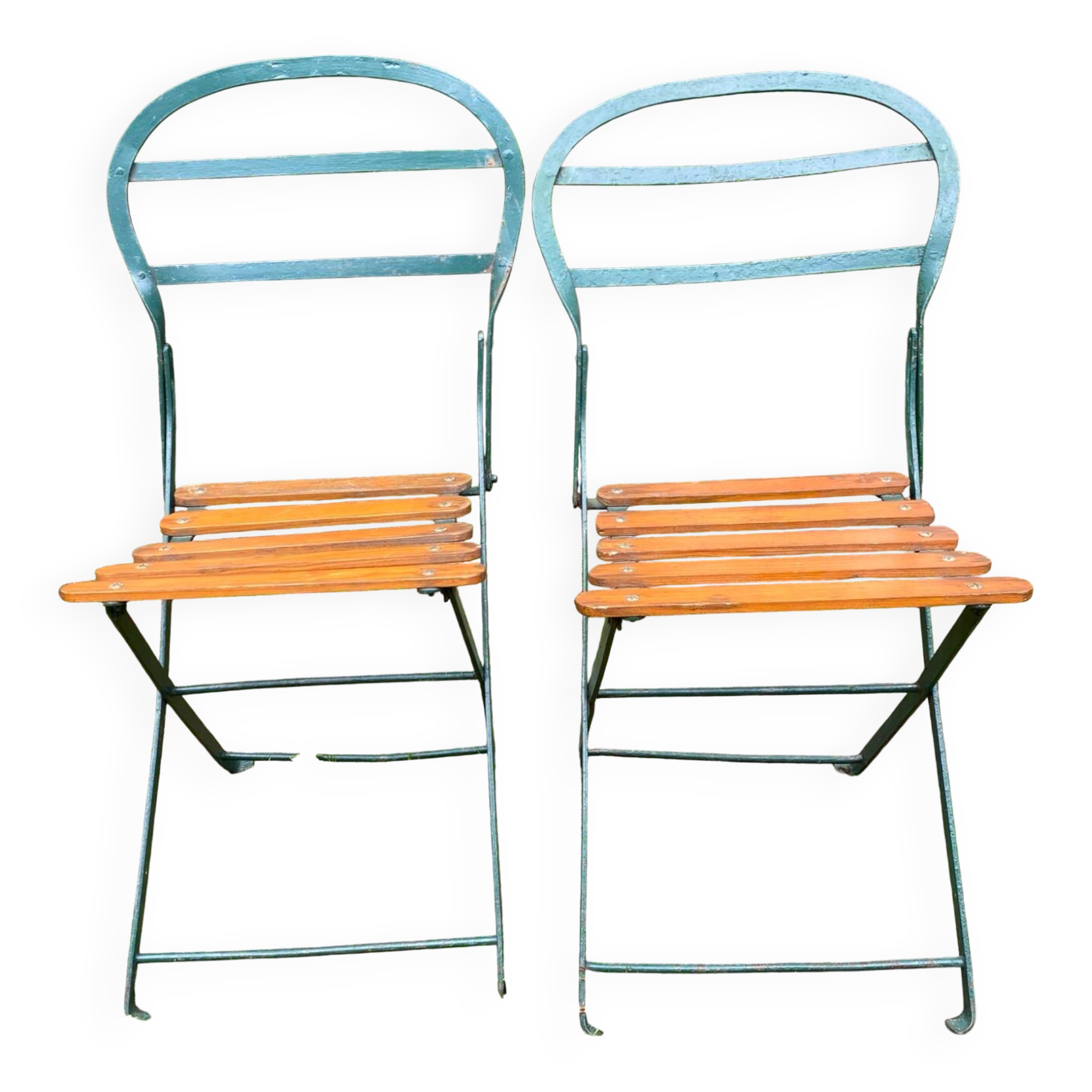 Old folding patio garden chairs
