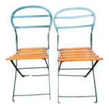Old folding patio garden chairs