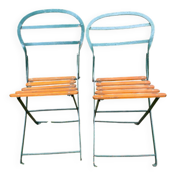 Old folding patio garden chairs