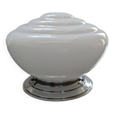 "Skyscraper" ceiling light in white opaline, Art Deco 1930