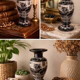 Neo-Egyptian Vase Style – Relief Portraits of Isis and Horus – H 18cm