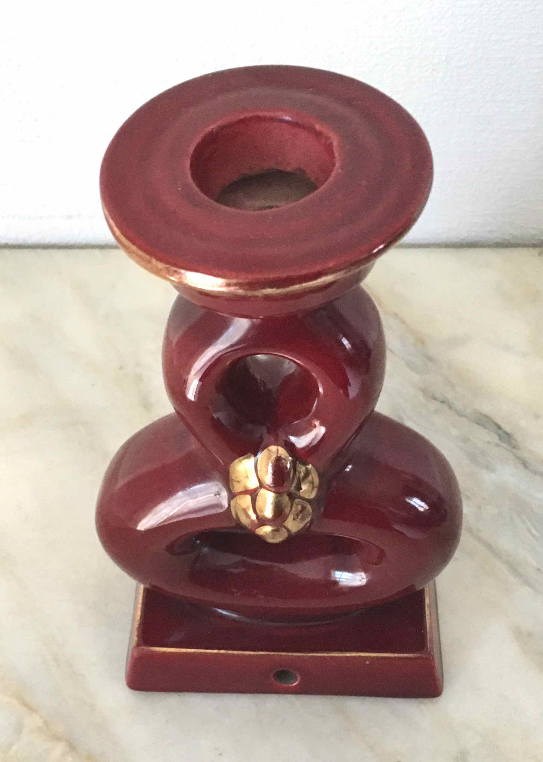 Candlestick ceramic art of bordeaux 1930
