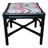 Rattan ottoman stool with woven seat