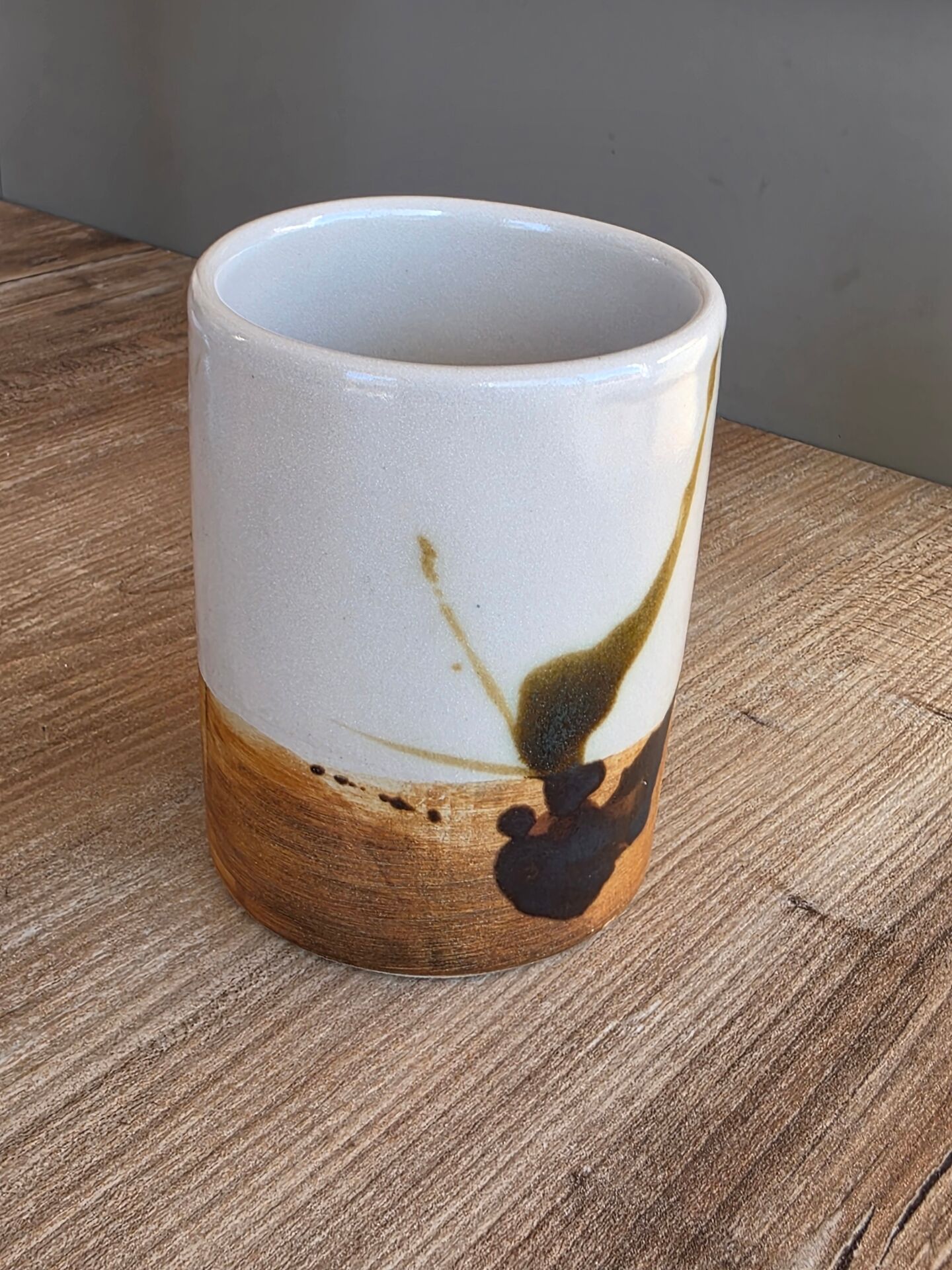 Set of 3 vintage Gres pieces from La Colombe pottery, signed.