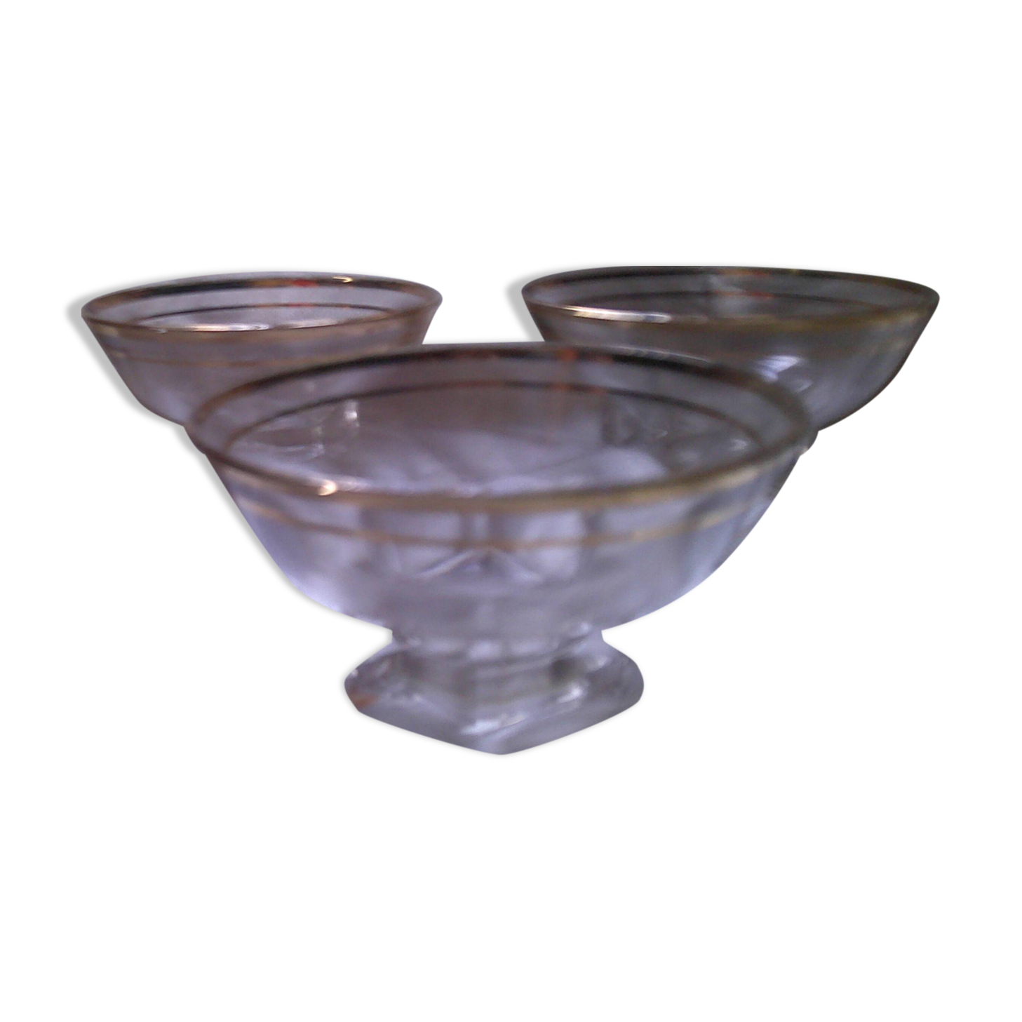 3 Old champagne glasses