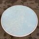 Round bistro table in steel with tulip base and glass top, 60cm