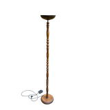 Lampadaire vintage italien Relco Milano en bois massif sculpté