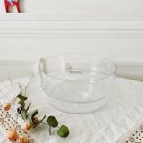 Large Scandinavian glass and wood salad bowl BLOMBERG GOTENE SWEDEN