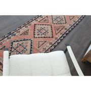 Tapis couloir en laine et coton fait main Oushak turc des années 1970, 84x308.