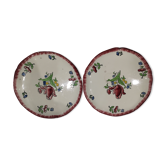 2 assiettes plates anciennes en faïence de GIEN modèle "Lorraine"