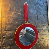 Round velvet mirror