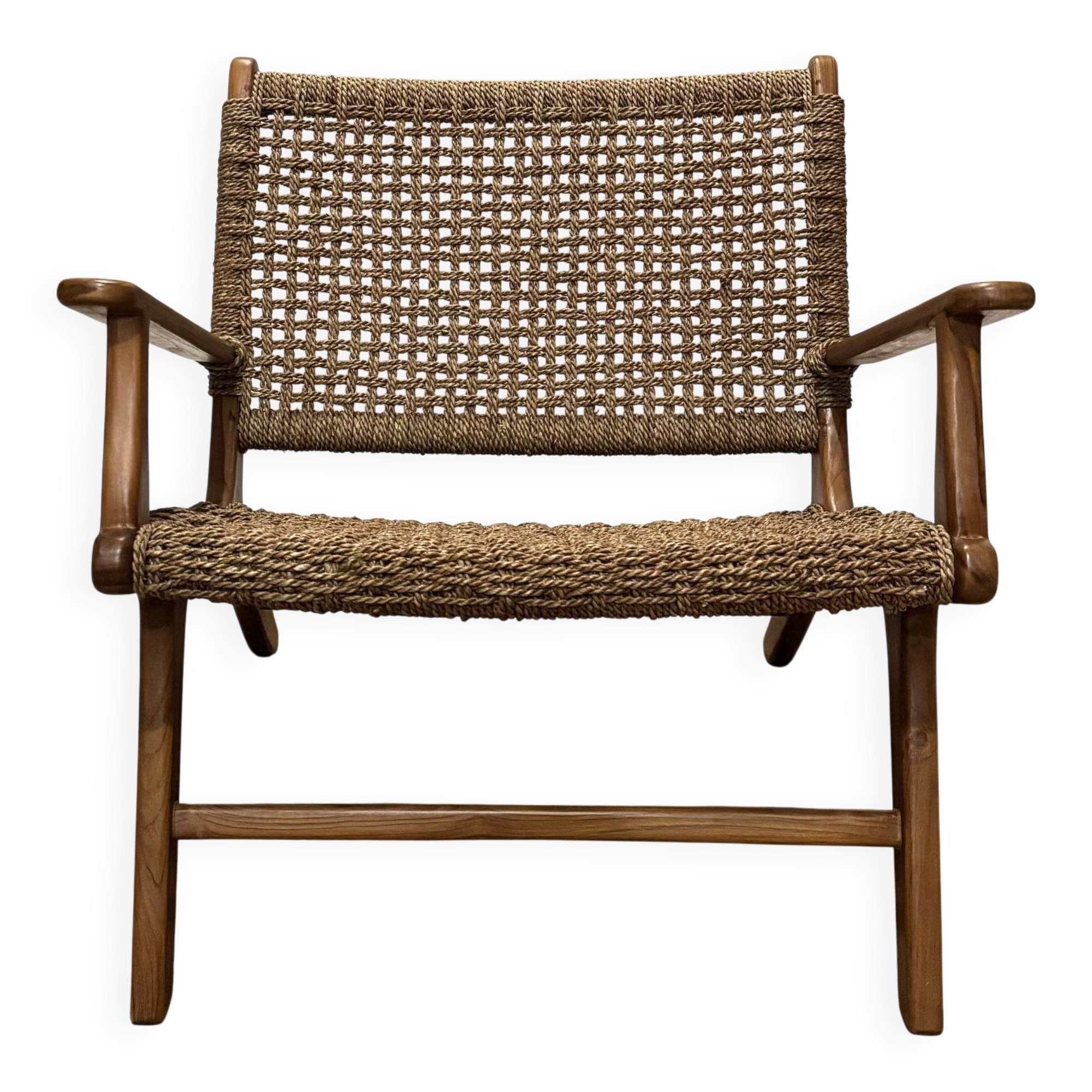 Paire de fauteuils Olivier de Schrijver en corde