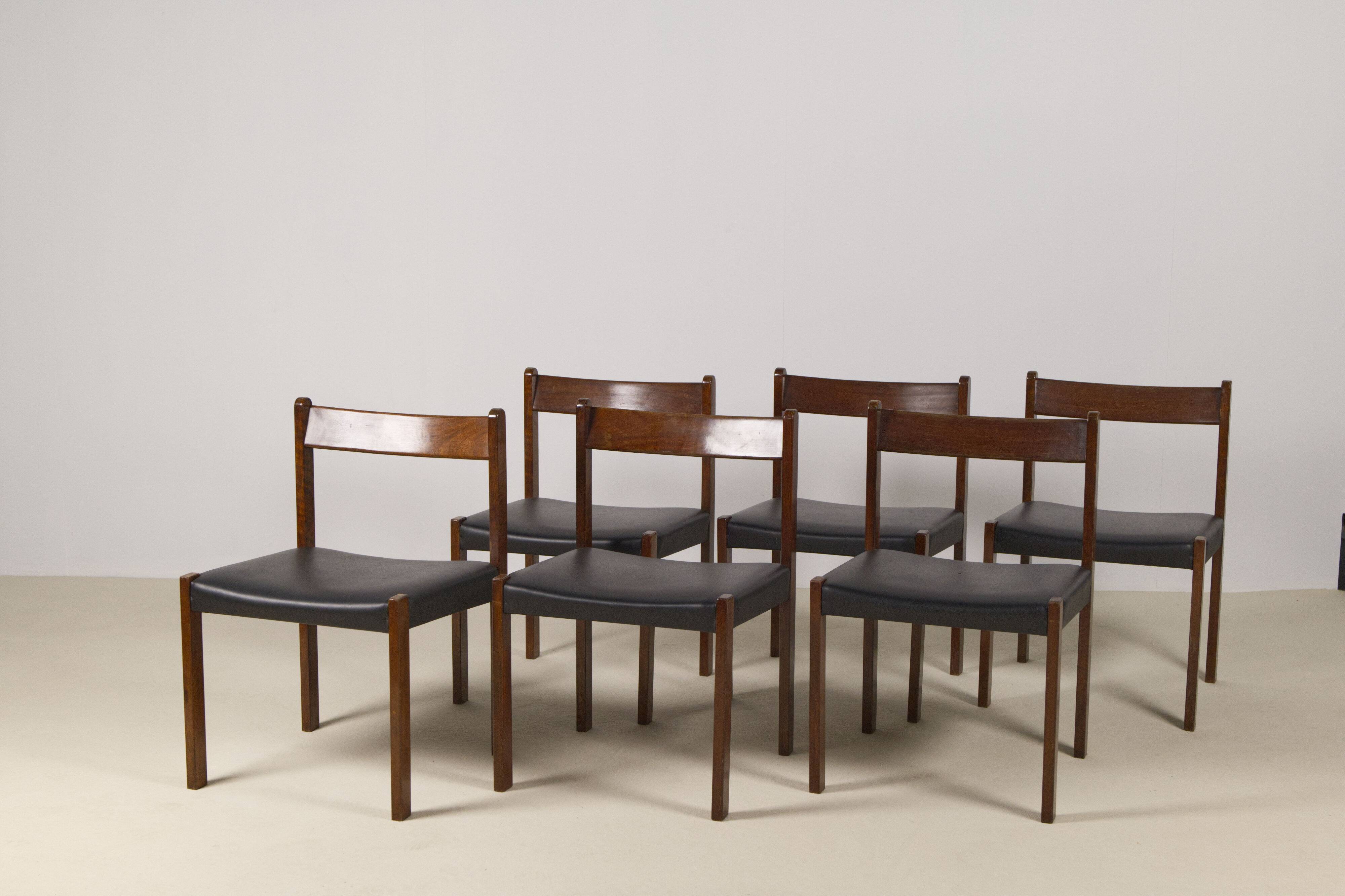 6x Dining chairs Alfred Hendrickx for Belform, 1960s, Belgium