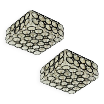 Mid-Century Modern Iron Ring Glass Ceiling Light - Limburg, Germany, 1960s